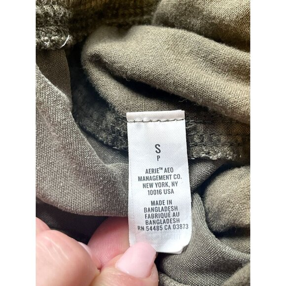 Aerie Jogger Pant Olive Green Womens S Drawstring Cargo Pockets Military Utility - Picture 4 of 5